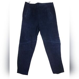 Vintage Black Suede Leather Pants